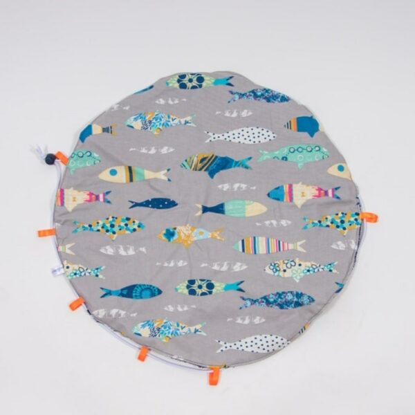 Tapis de piscine ouvert vu côté coton enduit imprimé