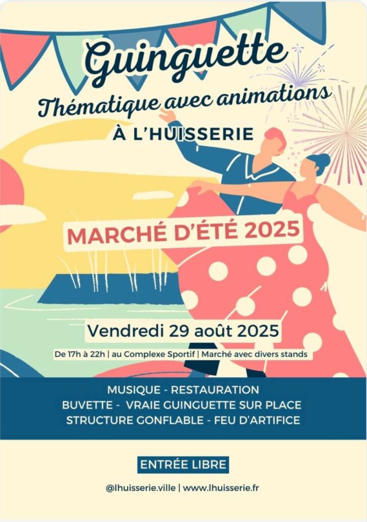Affiche du marché d'été 2025 de L'Huisserie